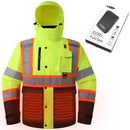 JKSafety Heated Hi Vis Bomber Safety Jacket with Detachable Hood (BJ480H)