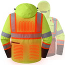 JKSafety Heated Hi Vis Bomber Safety Jacket with Detachable Hood (BJ480H)