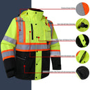 JKSafety Heated Hi Vis Bomber Safety Jacket with Detachable Hood (BJ480H)
