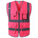 Custom Logo Hi-Vis Reflective Safety Vest with 9 Pockets and Zipper – JK150