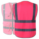 Custom Logo Hi-Vis Reflective Safety Vest with 9 Pockets and Zipper – JK150