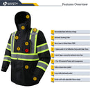 JKSafety Hi-Vis Rain Gear, Waterproof Reflective Rain Jacket and Pants (JKRS117) / (RC555-Rain Jacket)