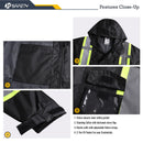 JKSafety Hi-Vis Rain Gear, Waterproof Reflective Rain Jacket and Pants (JKRS117) / (RC555-Rain Jacket)