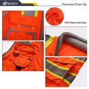 JKSafety 9 Pockets Mesh Two-Tone Hi-Vis Reflective Safety Vest, Cushion Collar (JK101)