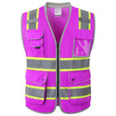 JKSafety 9 Pockets Mesh Two-Tone Hi-Vis Reflective Safety Vest, Cushion Collar (JK101)