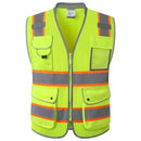 JKSafety 9 Pockets Mesh Two-Tone Hi-Vis Reflective Safety Vest, Cushion Collar (JK101)