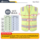 JKSafety 9 Pockets Mesh Two-Tone Hi-Vis Reflective Safety Vest, Cushion Collar (JK101)